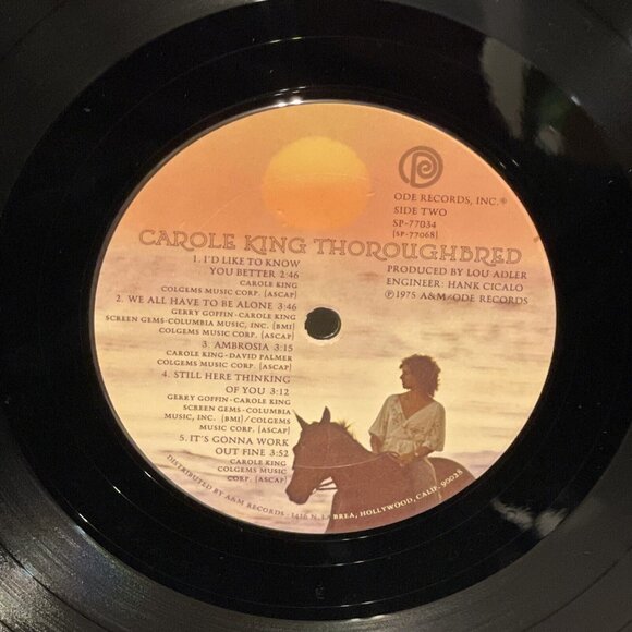 Carole King Thoroughbred (Vinyl, 1975) Ode SP 77034 VG LP Record Album - Picture 11 of 11